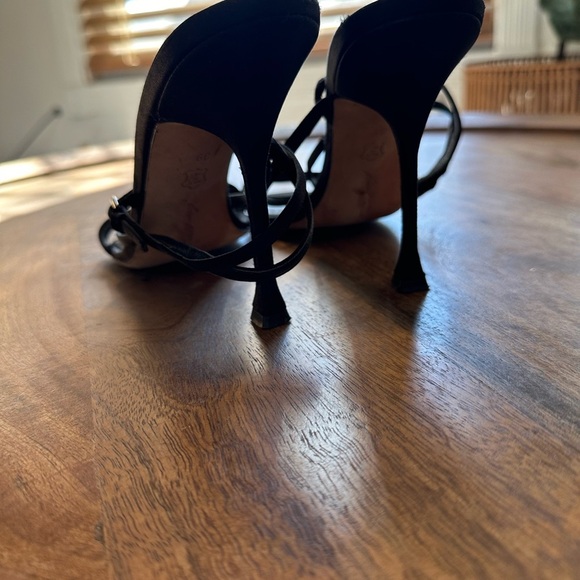 Brian Atwood Womens Strappy Heels Open Toe Stiletto Heels Career Black Size 39 - Picture 5 of 9